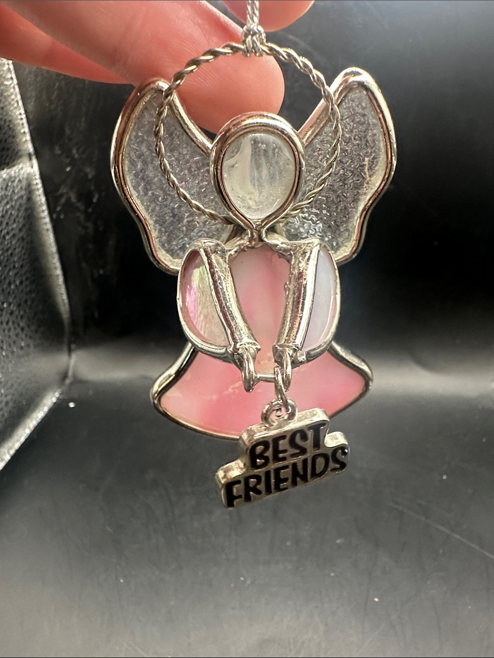 Angel glass ornament best friend sign